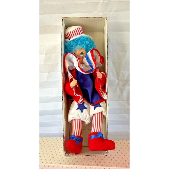 Brinn's Other - Brinn's Calendar Clown Figurine – July Month Collectible Porcelain Vintage 1980s